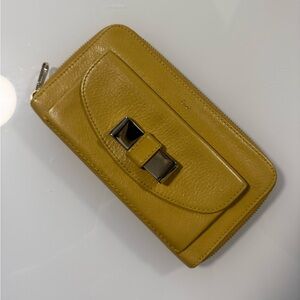 Chloe Leather Wallet with Bow Accent